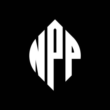Çember ve elips şekilli NPP daire harf logosu tasarımı. Tipografik biçimli NPP elips harfleri. Üç baş harf daire şeklinde bir logo oluşturuyor. NPP Çember Amblemi Soyut Monogram Harf İşaretleyici Vektörü.