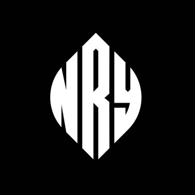 Çember ve elips şekilli NRY daire harf logosu tasarımı. Typographic tarzında NRY elips harfleri. Üç baş harf daire şeklinde bir logo oluşturuyor. NRY Çember Amblemi Soyut Monogram Harf İşaretleme Vektörü.