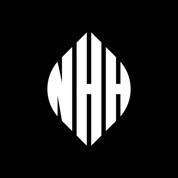 Diseño Del Logotipo Letra Del Círculo Nhh Con Forma Círculo — Vector de stock
