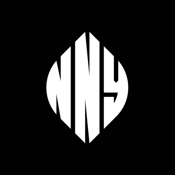 Nny Letter Logo Design Circle Ellipse Shape Nny Pse Letters — стоковый вектор