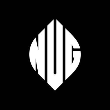 Çember ve elips şekilli NVG daire harf logosu tasarımı. Tipografik biçimli NVG elips harfleri. Üç baş harf daire şeklinde bir logo oluşturuyor. NVG Çember Amblemi Soyut Monogram Harf İşaretleyici Vektörü.