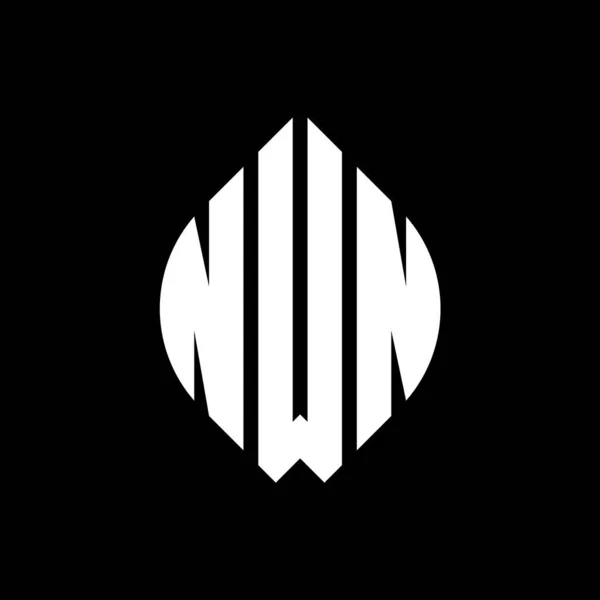 Nwn Kruhové Písmeno Logo Design Kruhovým Elipsovým Tvarem Nwn Elipsy — Stockový vektor
