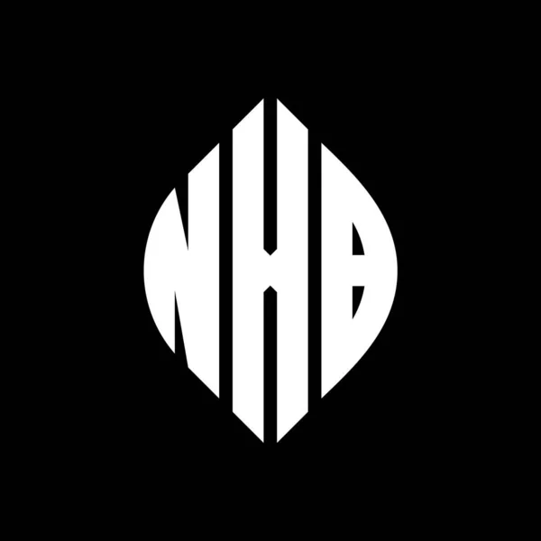 Дизайн Логотипу Nxb Кругової Літери Колом Формою Еліпса Nxb Еліпс — стоковий вектор