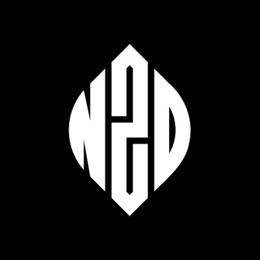 Çember ve elips şekilli NZO daire harf logosu tasarımı. Typographic tarzında NZO elips harfleri. Üç baş harf daire şeklinde bir logo oluşturuyor. NZO Çemberi Amblemi Soyut Monogram Harf İşaretleyici Vektörü.