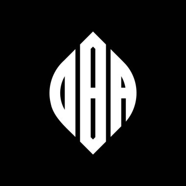 Çember ve elips şekilli OBA daire harf logosu tasarımı. Tipografik şekilli OBA elips harfleri. Üç baş harf daire şeklinde bir logo oluşturuyor. OBA Çemberi Amblemi Soyut Monogram Harf İşaretleme Vektörü.