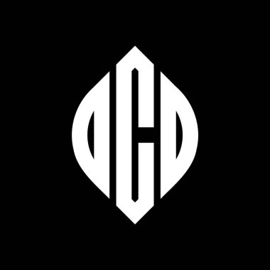 Çember ve elips şekilli OCO daire harf logosu tasarımı. Tipografik şekilli OCO elips harfleri. Üç baş harf daire şeklinde bir logo oluşturuyor. OCO Çember Amblemi Soyut Monogram Harf İşaretleyici Vektörü.