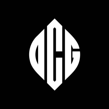 Çember ve elips şekilli OCG daire harf logosu tasarımı. Tipografik biçimli OCG elips harfleri. Üç baş harf daire şeklinde bir logo oluşturuyor. OCG Çember Amblemi Soyut Monogram Harf İşaretleyici Vektörü.