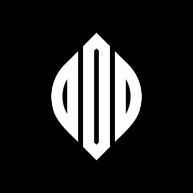 Çember ve elips şekilli ODO daire harf logosu tasarımı. Tipografik biçimli ODO elips harfleri. Üç baş harf daire şeklinde bir logo oluşturuyor. ODO Çemberi Amblemi Soyut Monogram Harf İşaretleme Vektörü.
