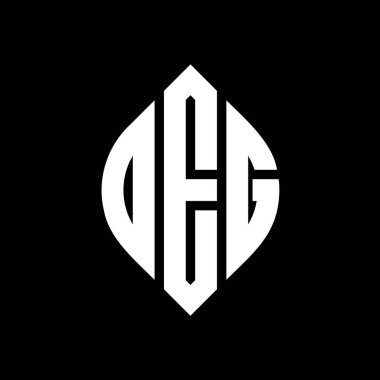 Çember ve elips şekilli OEG daire harf logosu tasarımı. Tipografik biçimli OEG elips harfleri. Üç baş harf daire şeklinde bir logo oluşturuyor. OEG Çember Amblemi Soyut Monogram Harf İşaretleyici Vektörü.