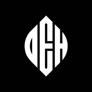 Çember şeklinde ve elips şeklinde bir logo tasarımı. Tipografik biçimli elips harfler. Üç baş harf daire şeklinde bir logo oluşturuyor. OEH Çember Amblemi Soyut Monogram Harf İşaretleyici Vektörü.