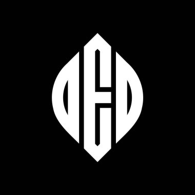 Çember ve elips şekilli OEO daire harf logosu tasarımı. Tipografik biçimli OEO elips harfleri. Üç baş harf daire şeklinde bir logo oluşturuyor. OEO Çember Amblemi Soyut Monogram Harf İşaretleyici Vektörü.