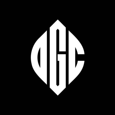 Çember ve elips şekilli OGC daire harf logosu tasarımı. Tipografik biçimli OGC elips harfleri. Üç baş harf daire şeklinde bir logo oluşturuyor. OGC Çember Amblemi Soyut Monogram Harf İşaretleyici Vektörü.