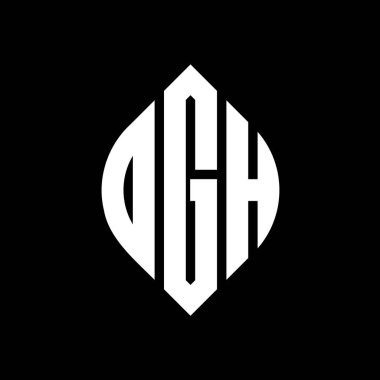 Çember ve elips şekilli OGH daire harf logosu tasarımı. Typographic tarzında OGH elips harfleri. Üç baş harf daire şeklinde bir logo oluşturuyor. OGH Çemberi Amblemi Soyut Monogram Harf İşaretleme Vektörü.