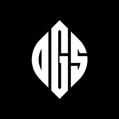 Çember ve elips şekilli OGS daire harf logosu tasarımı. Tipografik biçimli OGS elips harfleri. Üç baş harf daire şeklinde bir logo oluşturuyor. OGS Çemberi Amblemi Soyut Monogram Harf İşaretleme Vektörü.