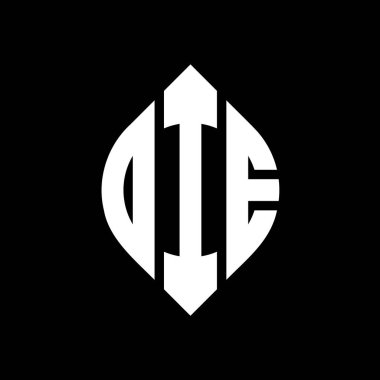 Çember ve elips şekilli OIE daire harf logosu tasarımı. Tipografik biçimli OIE elips harfleri. Üç baş harf daire şeklinde bir logo oluşturuyor. OIE Çember Amblemi Soyut Monogram Harf İşaretleyici Vektörü.