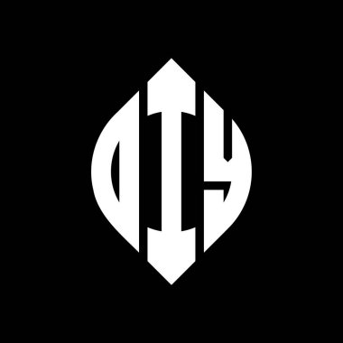 Çember ve elips şekilli OIY daire harf logosu tasarımı. Tipografik şekilli OIY elips harfleri. Üç baş harf daire şeklinde bir logo oluşturuyor. OIY Çember Amblemi Soyut Monogram Harf İşaretleyici Vektörü.