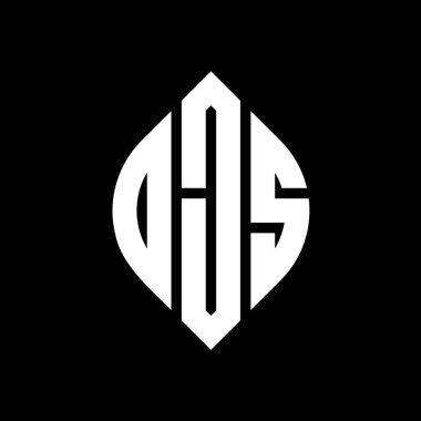 Çember ve elips şekilli OJS daire harf logosu tasarımı. Tipografik biçimli OJS elips harfleri. Üç baş harf daire şeklinde bir logo oluşturuyor. OJS Çember Amblemi Soyut Monogram Harf İşaretleyici Vektörü.
