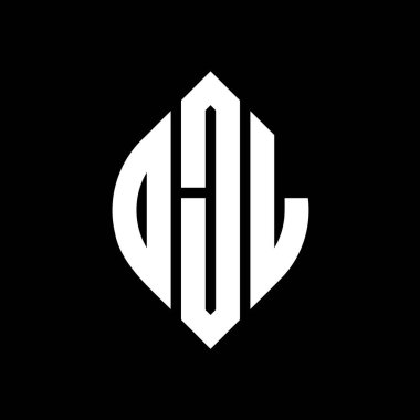Çember ve elips şekilli OJL daire harf logosu tasarımı. Tipografik biçimli OJL elips harfleri. Üç baş harf daire şeklinde bir logo oluşturuyor. OJL Çember Amblemi Soyut Monogram Harf İşaretleyici Vektörü.