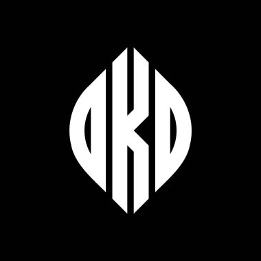 Çember ve elips şekilli OKO daire harf logosu tasarımı. Tipografik biçimli OKO elips harfleri. Üç baş harf daire şeklinde bir logo oluşturuyor. OKO Çember Amblemi Soyut Monogram Harf İşaretleyici Vektörü.