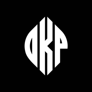 Çember ve elips şekilli OKP daire harf logosu tasarımı. Tipografik tarzda OKP elips harfleri. Üç baş harf daire şeklinde bir logo oluşturuyor. OKP Çember Amblemi Soyut Monogram Harf İşaretleyici Vektörü.