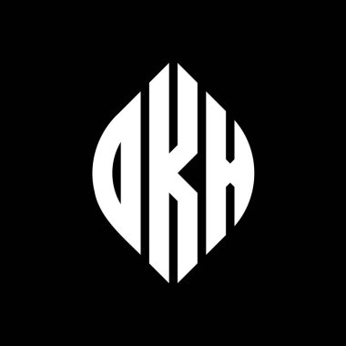 Çember ve elips şekilli OKX daire harf logosu tasarımı. Tipografik biçimli OKX elips harfleri. Üç baş harf daire şeklinde bir logo oluşturuyor. OKX Çember Amblemi Soyut Monogram Harf İşaretleyici Vektörü.