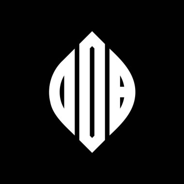 Çember ve elips şekilli OB daire harf logosu tasarımı. Tipografik şekilli OB elips harfleri. Üç baş harf daire şeklinde bir logo oluşturuyor. OOB Çember Amblemi Soyut Monogram Harf İşaretleyici Vektörü.