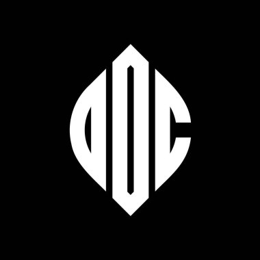 Çember ve elips şekilli OOC daire harf logosu tasarımı. Tipografik biçimli OOC elips harfleri. Üç baş harf daire şeklinde bir logo oluşturuyor. OOC Çember Amblemi Soyut Monogram Harf İşaretleyici Vektörü.