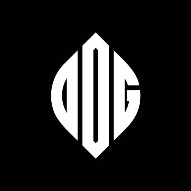 Çember ve elips şekilli OOG daire harf logosu tasarımı. Tipografik biçimli OOG elips harfleri. Üç baş harf daire şeklinde bir logo oluşturuyor. OOG Çember Amblemi Soyut Monogram Harf İşaretleyici Vektörü.