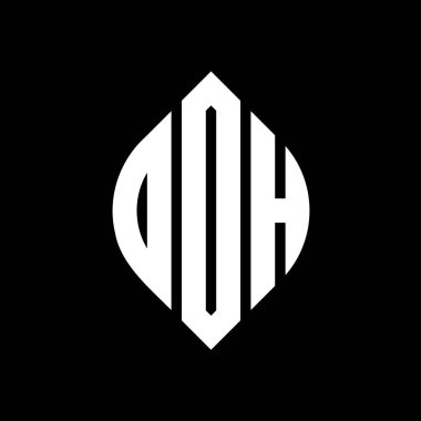 Çember şeklinde ve elips şeklinde bir logo tasarımı. Tipografik şekilli elips harfler. Üç baş harf daire şeklinde bir logo oluşturuyor. OOH Çember Amblemi Soyut Monogram Harf İşaretleme Vektörü.