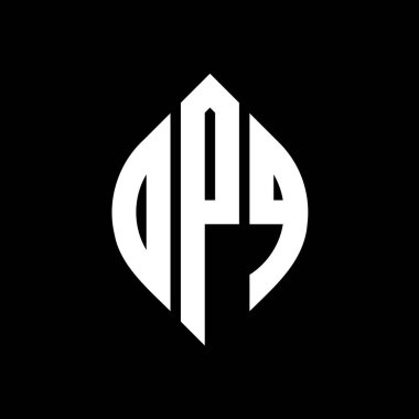 OPQ daire harf logosu dizaynı daire ve elips şeklinde. OPQ elips harfleri tipografik tarzda. Üç baş harf daire şeklinde bir logo oluşturuyor. OPQ Çemberi Amblemi Soyut Monogram Harf İşaretleyici Vektörü.