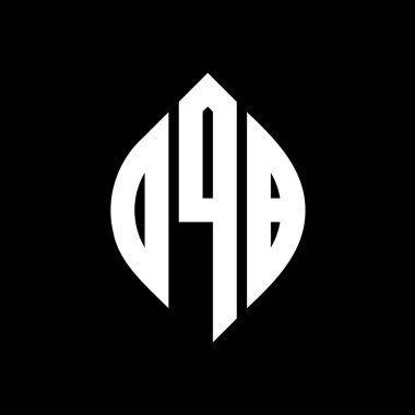 Çember ve elips şekilli OQB daire harf logosu tasarımı. Tipografik biçimli OQB elips harfleri. Üç baş harf daire şeklinde bir logo oluşturuyor. OQB Çember Amblemi Soyut Monogram Harf İşaretleyici Vektörü.