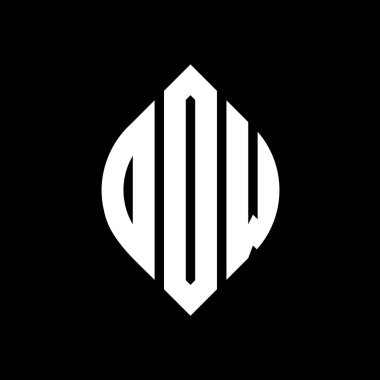 Çember ve elips şekilli OOW daire harf logosu tasarımı. Tipografik biçimli OOW elips harfleri. Üç baş harf daire şeklinde bir logo oluşturuyor. OOW Çember Amblemi Soyut Monogram Harf İşaretleyici Vektörü.
