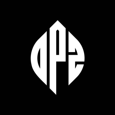 OPZ daire harf logosu dizaynı daire ve elips şeklinde. OPZ elips harfleri tipografik tarzda. Üç baş harf daire şeklinde bir logo oluşturuyor. OPZ Çember Amblemi Soyut Monogram Harf İşaretleme Vektörü.