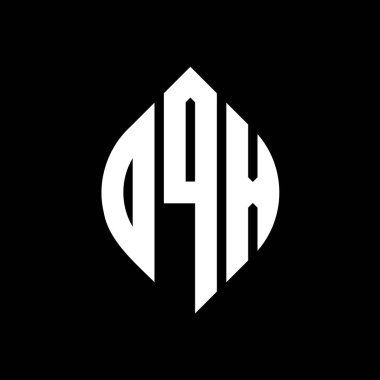 Çember ve elips şekilli OQX daire harf logosu tasarımı. Tipografik biçimli OQX elips harfleri. Üç baş harf daire şeklinde bir logo oluşturuyor. OQX Çember Amblemi Soyut Monogram Harf İşaretleyici Vektörü.