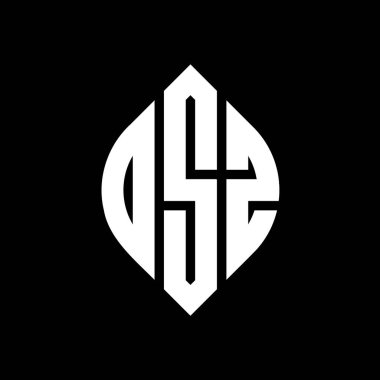 Çember ve elips şekilli OSZ daire harf logosu tasarımı. Tipografik biçimli OSZ elips harfleri. Üç baş harf daire şeklinde bir logo oluşturuyor. OSZ Çember Amblemi Soyut Monogram Harf İşaretleyici Vektörü.