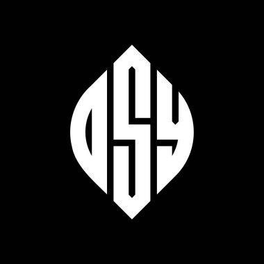 Çember ve elips şekilli OSY daire harf logosu tasarımı. Tipografik biçimli OSY elips harfleri. Üç baş harf daire şeklinde bir logo oluşturuyor. OSY Çember Amblemi Soyut Monogram Harf İşaretleyici Vektörü.