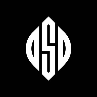 Çember ve elips şekilli OSO daire harf logosu tasarımı. Tipografik biçimli OSO elips harfleri. Üç baş harf daire şeklinde bir logo oluşturuyor. OSO Çemberi Amblemi Soyut Monogram Harf İşaretleme Vektörü.