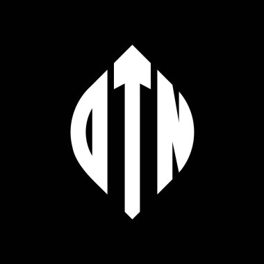 Çember ve elips şekilli OTN daire harf logosu tasarımı. Tipografik biçimli OTN elips harfleri. Üç baş harf daire şeklinde bir logo oluşturuyor. OTN Çember Amblemi Soyut Monogram Harf İşaretleyici Vektörü.