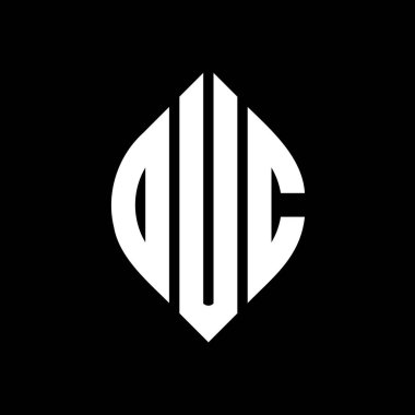 Çember ve elips şekilli OUC daire harf logosu tasarımı. Typographic tarzında OUC elips harfleri. Üç baş harf daire şeklinde bir logo oluşturuyor. OUC Çember Amblemi Soyut Monogram Harf İşaretleme Vektörü.