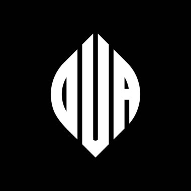 Daire şeklinde ve elips şekilli daire şeklinde harf logosu tasarımı. Typographic tarzında OUA elips harfleri. Üç baş harf daire şeklinde bir logo oluşturuyor. OUA Çember Amblemi Soyut Monogram Harf İşaretleme Vektörü.