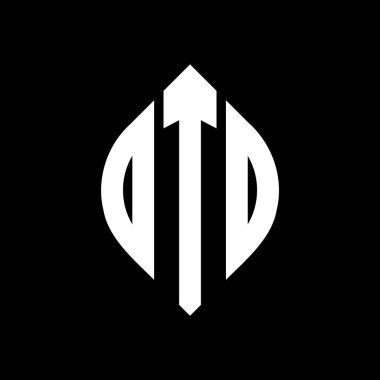 Çember ve elips şekilli OTO daire şeklinde harf logosu tasarımı. Tipografik biçimli OTO elips harfleri. Üç baş harf daire şeklinde bir logo oluşturuyor. OTO Çemberi Amblemi Soyut Monogram Harf İşareti Vektörü. OTO daire harfi logosu dizaynı daire ve ellip
