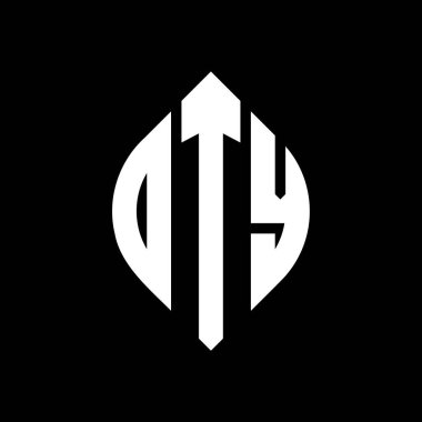 Çember ve elips şekilli OTY daire harf logosu tasarımı. Typographic tarzında OTY elips harfleri. Üç baş harf daire şeklinde bir logo oluşturuyor. OTY Çember Amblemi Soyut Monogram Harf İşaretleme Vektörü.