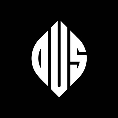 Çember ve elips şekilli OUS daire harf logosu tasarımı. Typographic tarzında OUS elips harfleri. Üç baş harf daire şeklinde bir logo oluşturuyor. OUS Çemberi Amblemi Soyut Monogram Harf İşaretleme Vektörü.