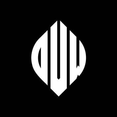 Çember ve elips şekilli OVW daire harf logosu tasarımı. Tipografik biçimli OVW elips harfleri. Üç baş harf daire şeklinde bir logo oluşturuyor. OVW Çember Amblemi Soyut Monogram Harf İşaretleyici Vektörü.