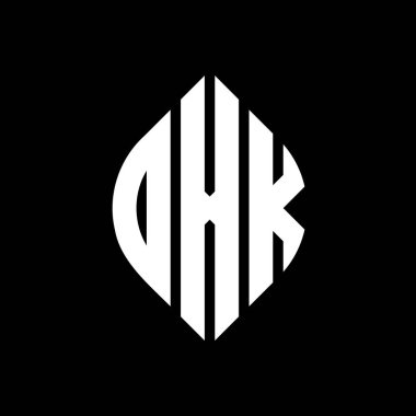 Çember ve elips şekilli OXK daire harf logosu tasarımı. Tipografik biçimli OXK elips harfleri. Üç baş harf daire şeklinde bir logo oluşturuyor. OXK Çember Amblemi Soyut Monogram Harf İşaretleyici Vektörü.