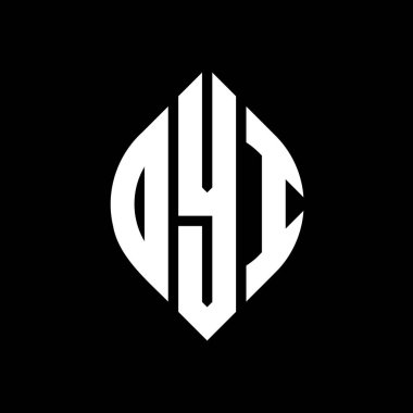 Çember ve elips şekilli OYI daire harfli logo tasarımı. OYI elips harfleri tipografik tarzda. Üç baş harf daire şeklinde bir logo oluşturuyor. OYI Çember Amblemi Soyut Monogram Harf İşaretleme Vektörü.