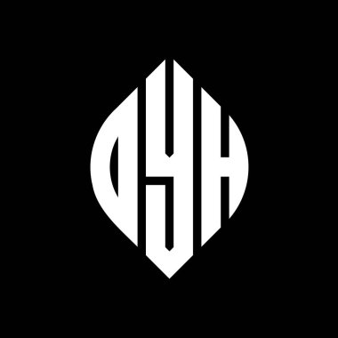 Çember ve elips şekilli OYH daire harfli logo tasarımı. Tipografik biçimli OYH elips harfleri. Üç baş harf daire şeklinde bir logo oluşturuyor. OYH Çember Amblemi Soyut Monogram Harf İşaretleyici Vektörü.
