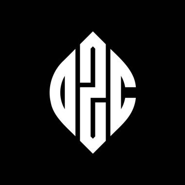 Çember ve elips şekilli OZC daire harf logosu tasarımı. Tipografik biçimli OZC elips harfleri. Üç baş harf daire şeklinde bir logo oluşturuyor. OZC Çemberi Amblemi Soyut Monogram Harfi Mark Vector.OZC daire harfli logo tasarımı daire ve ellip