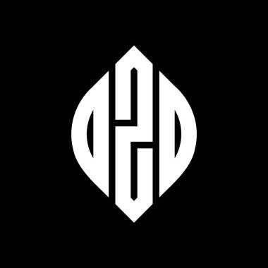 Çember ve elips şekilli OZD daire harf logosu tasarımı. Tipografik biçimli OZD elips harfleri. Üç baş harf daire şeklinde bir logo oluşturuyor. OZD Çember Amblemi Soyut Monogram Harf İşaretleyici Vektörü.