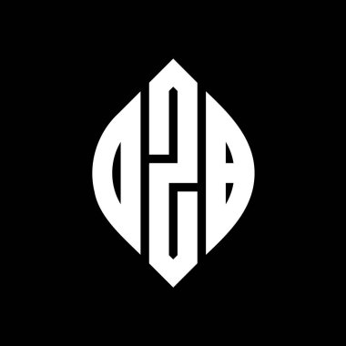 Çember ve elips şekilli OZB daire harf logosu tasarımı. Tipografik biçimli OZB elips harfleri. Üç baş harf daire şeklinde bir logo oluşturuyor. OZB Çemberi Amblemi Soyut Monogram Harf İşaretleyici Vektörü.